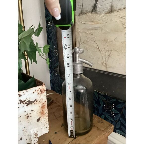 Retro Green Glass Seltzer Soda Bottle Soarking Beverage - Picture 6 of 7